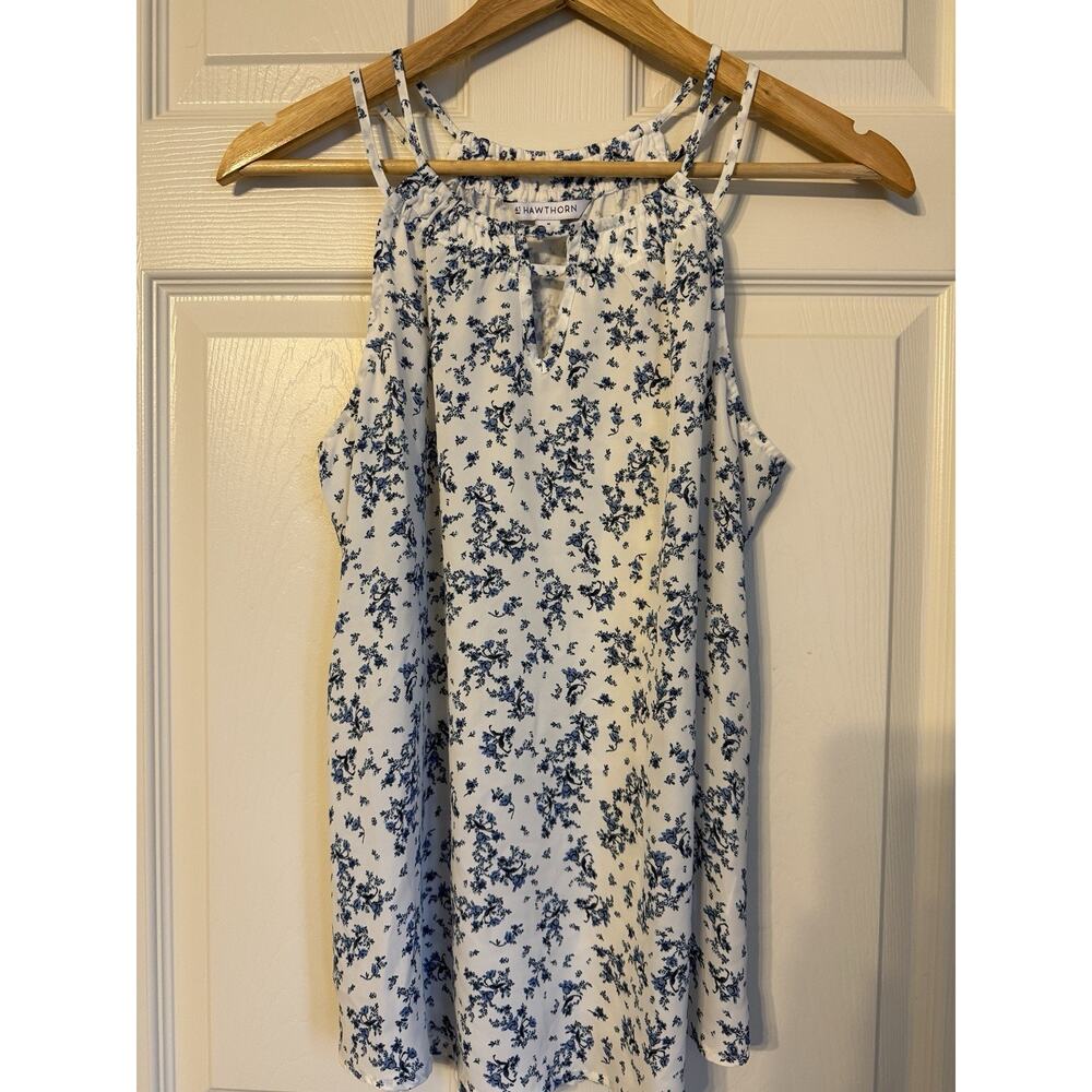 41 Hawthorn Stitch Fix Floral Tank Cottagecore Boho Keyhole Blouse M